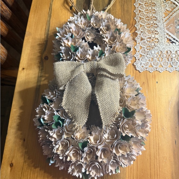 Other - Cream and Green Faux Floral Accents with Modern Design